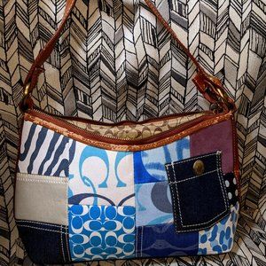 Coach Blue Patchwork Handbag